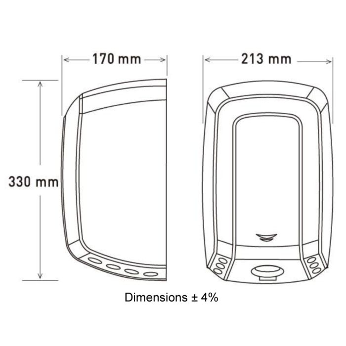 Käsikuivain Mediclinics Machflow M09A valkoinen