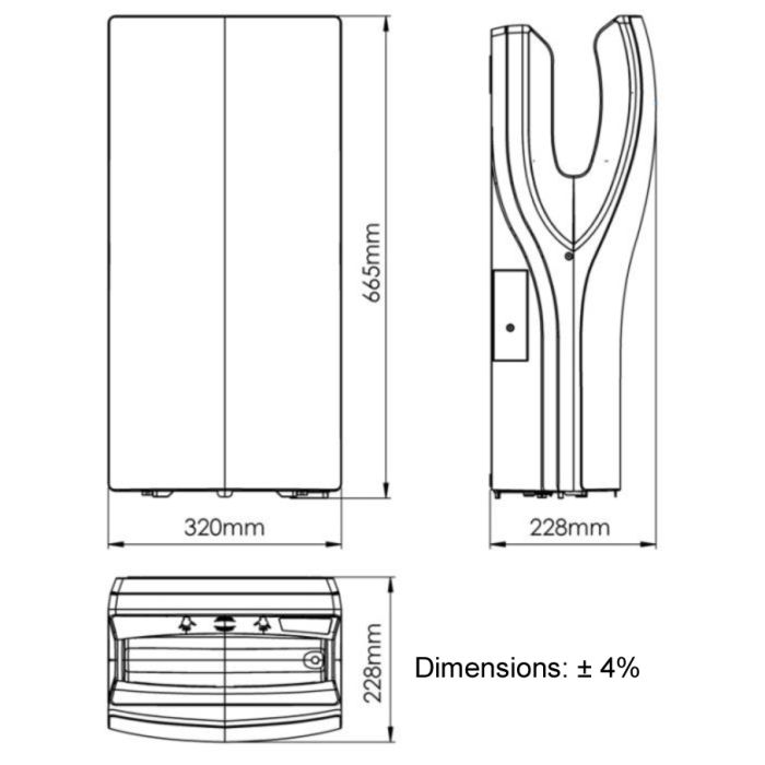 Käsikuivain Mediclinics Dualflow Plus M14ACS harjattu