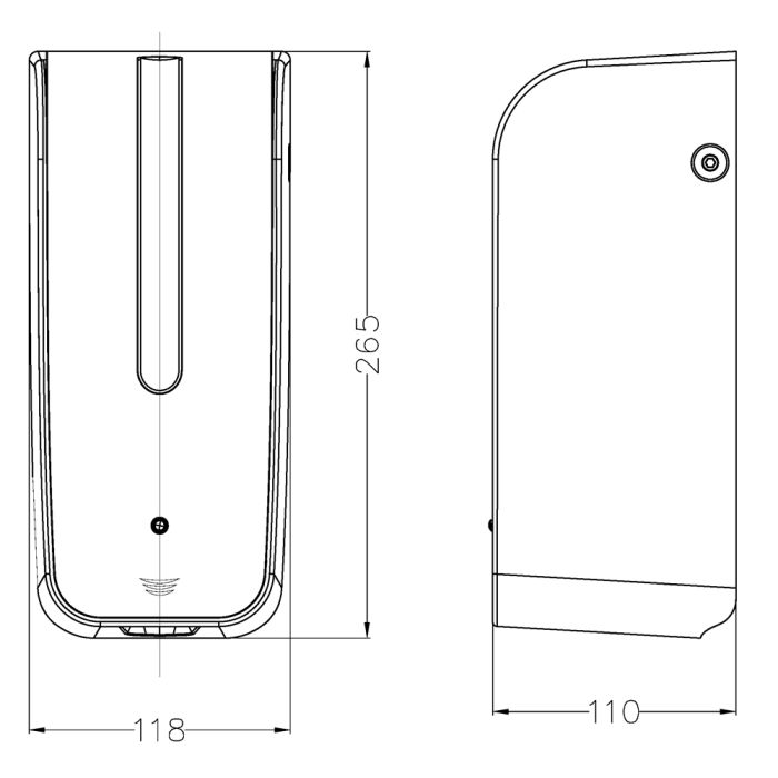 Anturilla varustettu saippua-annostelija Mediclinics DJ0160AS musta/kromi