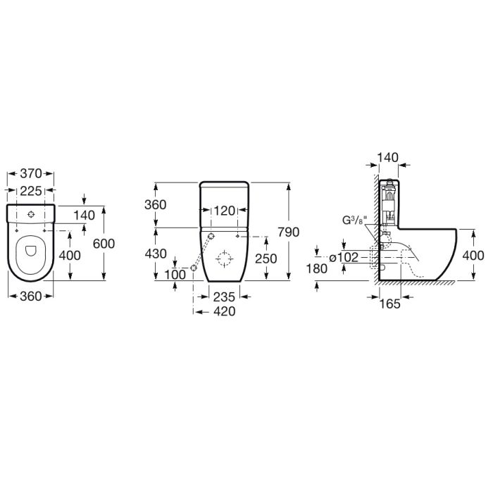 WC-istuin Roca Meridian Compact Rimless Roca Meridian Compact Rimless