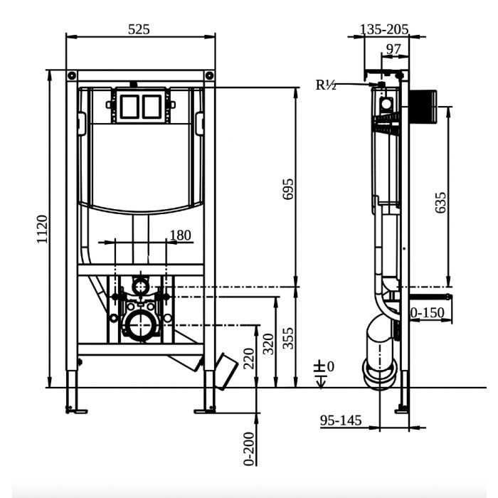 Seinään kiinnitettävä WC-runko Villeroy &amp; Boch ViConnect 92242700