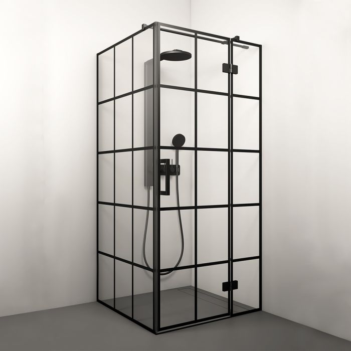 Suihkunurkkaus Stikla Lorena Musta Deep-3