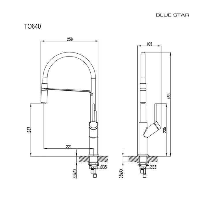 Keittiöhana Blue Star Torino 640