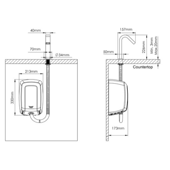 Universal-käsienkuivain Mediclinics All-In-One UCM092A kromi