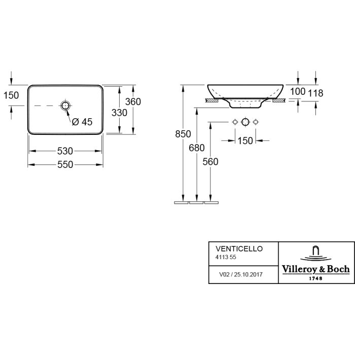 Pesuallas Villeroy & Boch Venticello White Alpin CeramicPlus 411355R1