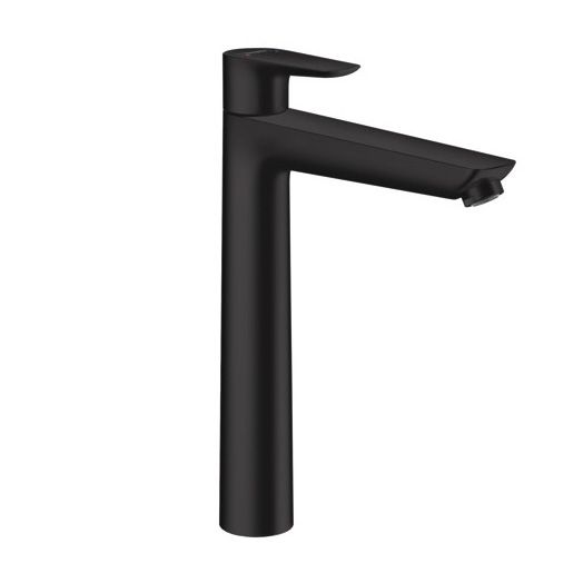 Korkea Pesuallashana Hansgrohe Talis E 240, jossa on mattamusta pohjaventtiili