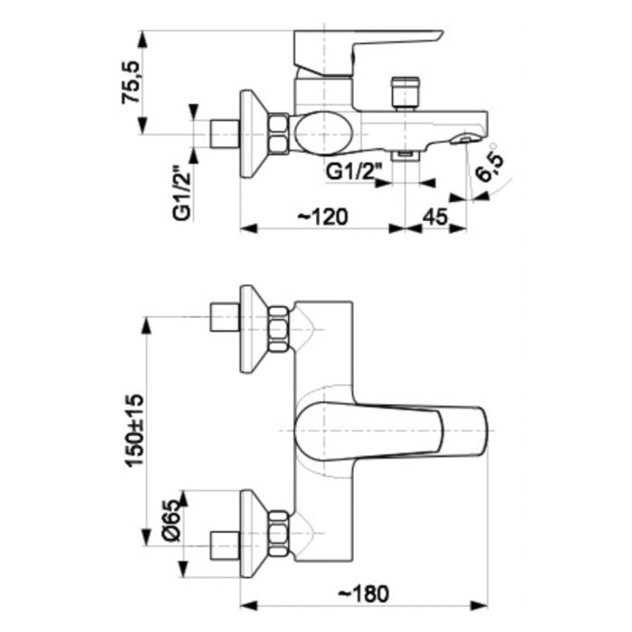 Amme- ja suihkuhana Armatura Narva musta