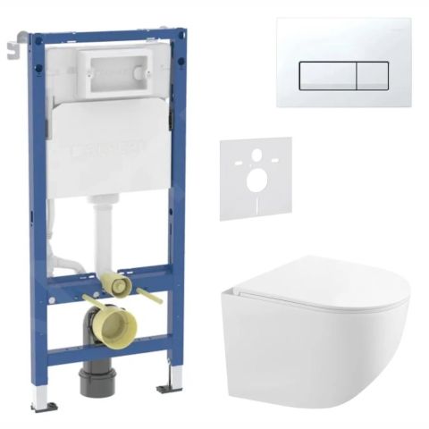 WC-paketti Geberit Duofix + Kielle Gaia Compact + Delta50 valkoinen