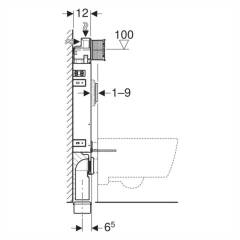 WC-asennusteline Geberit Kombifix Sigma 108