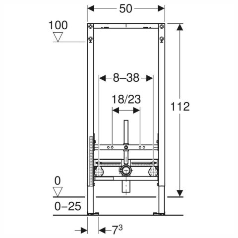 Seinäsisäinen bidee-asennusteline Geberit Duofix 112